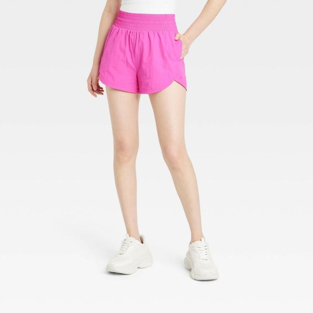 Women's High-Rise Crinkle Skorts - All in Motion Vibrant Pink L